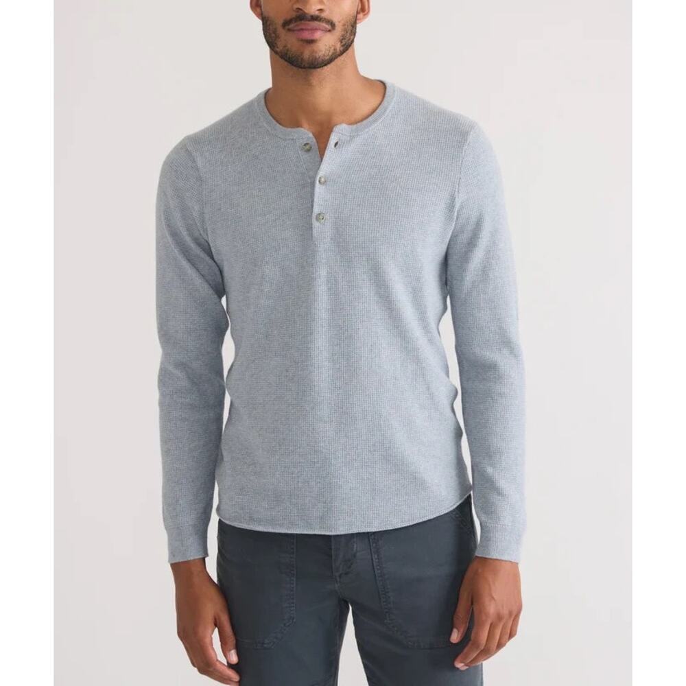 Marine Layer Sweater Henley Shirt Misty Heather Men’s L